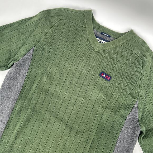 Vintage Abercrombie Fitch A92 Sweater Pullover Mens Large Green Muscle Y2K - Picture 1 of 10